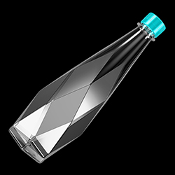 600ml PET hexagonal dianmond-cut water bottle